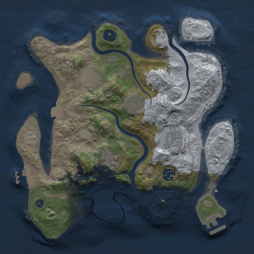 Rust Map: Procedural Map, Size: 3000, Seed: 956560683, 12 Monuments