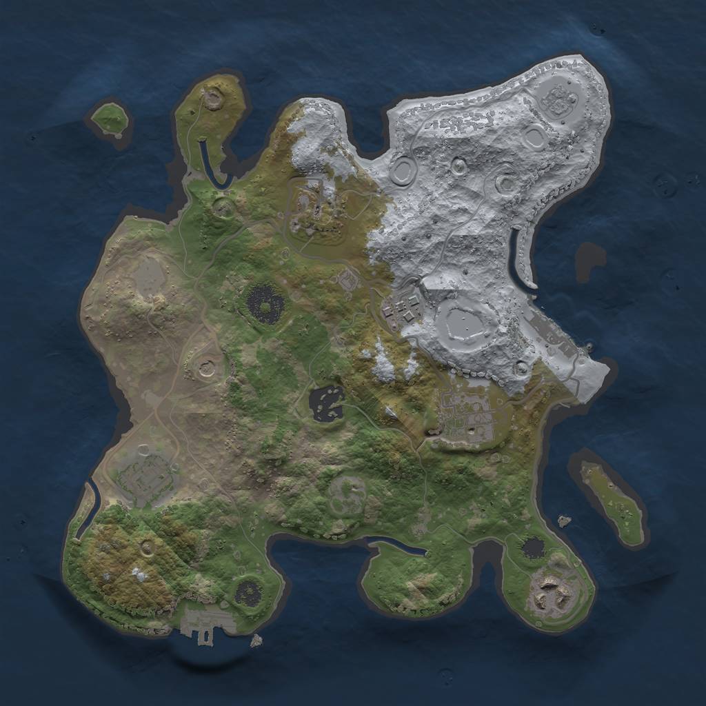 Rust Map: Procedural Map, Size: 2800, Seed: 35797, 13 Monuments