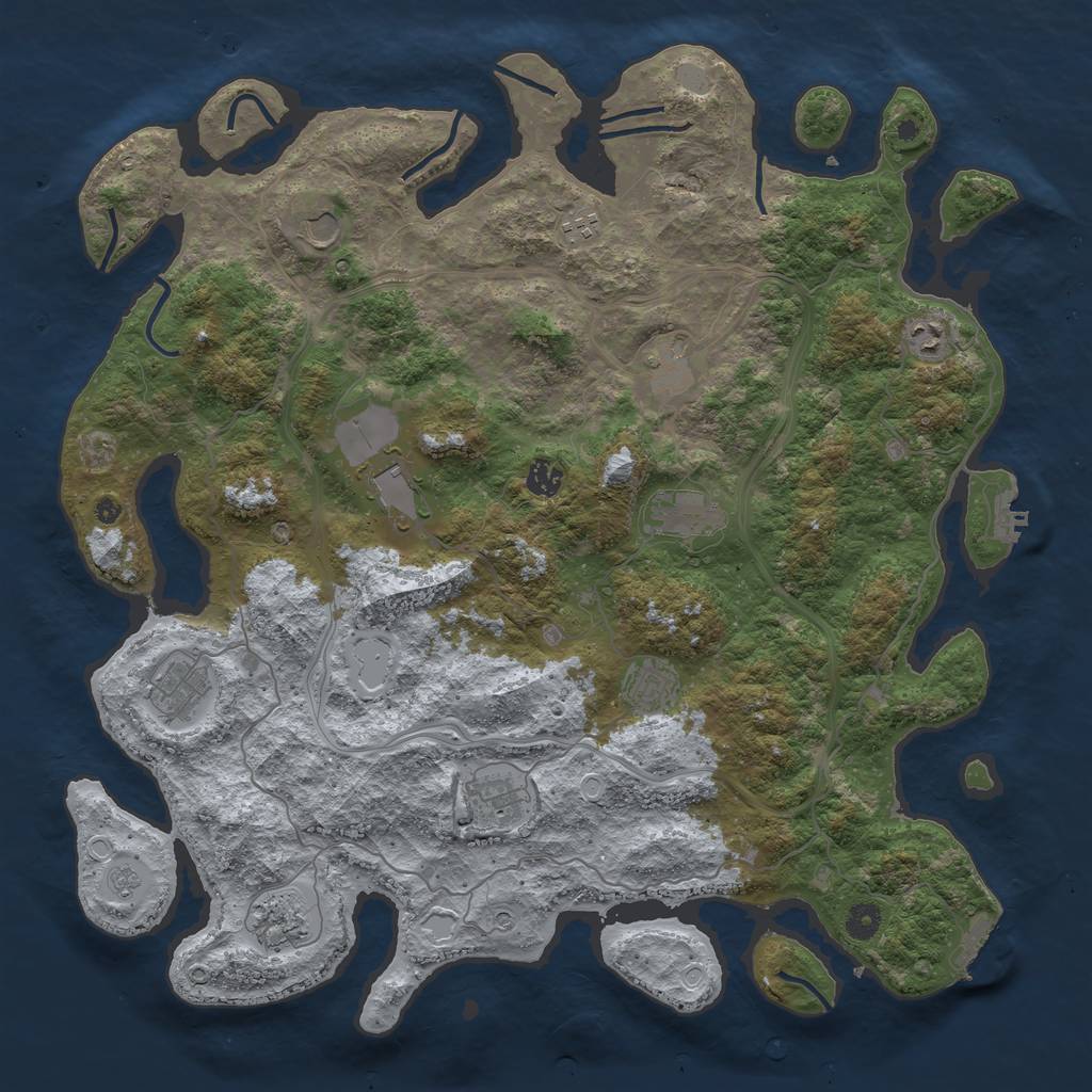 Rust Map: Procedural Map, Size: 4500, Seed: 6042023, 18 Monuments