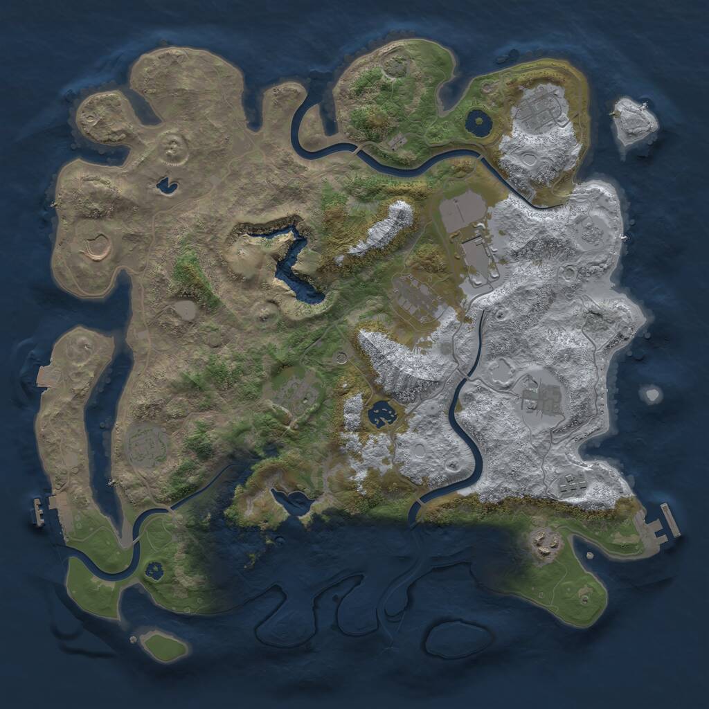 Rust Map: Procedural Map, Size: 4000, Seed: 2746039, 16 Monuments