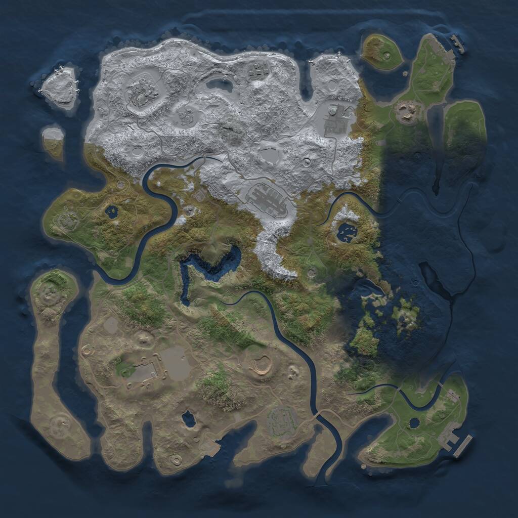 Rust Map: Procedural Map, Size: 4000, Seed: 1630348067, 15 Monuments