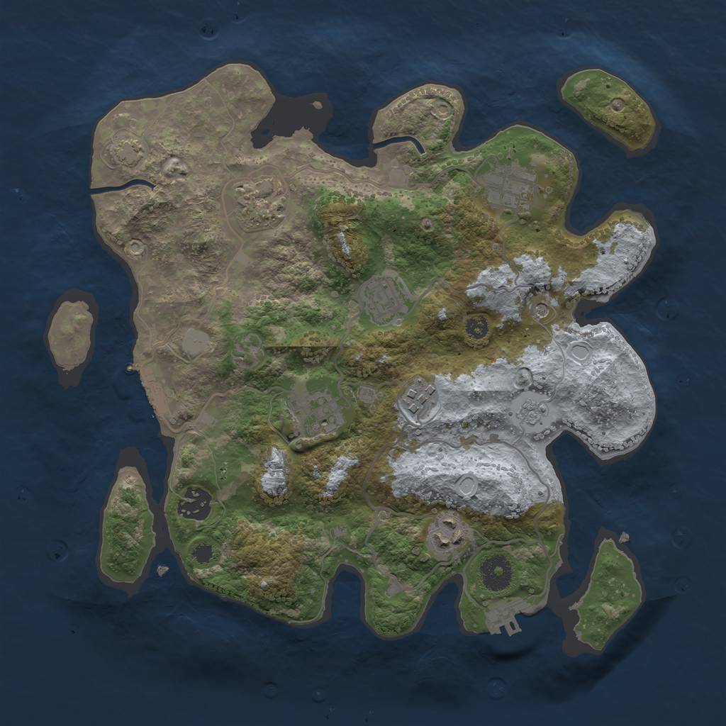 Rust Map: Procedural Map, Size: 3250, Seed: 23462, 15 Monuments