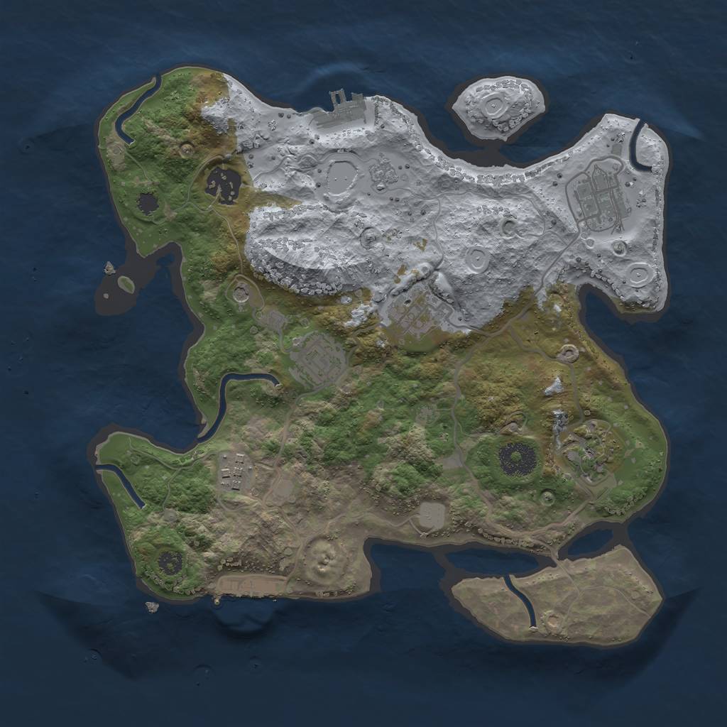Rust Map: Procedural Map, Size: 3000, Seed: 1267529931, 13 Monuments