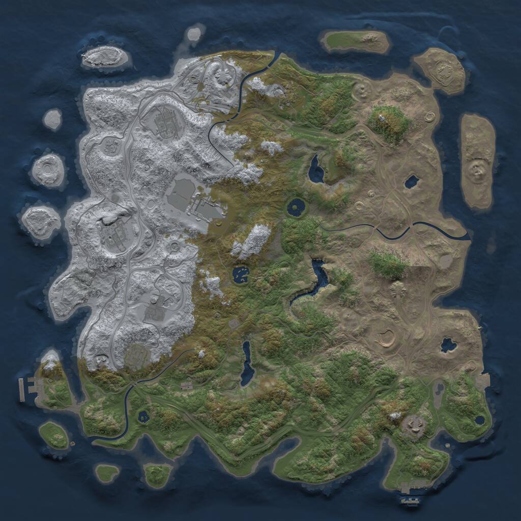 Rust Map: Procedural Map, Size: 4500, Seed: 1661966467, 15 Monuments