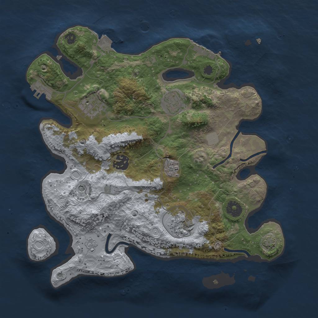 Rust Map: Procedural Map, Size: 3000, Seed: 125440632, 13 Monuments