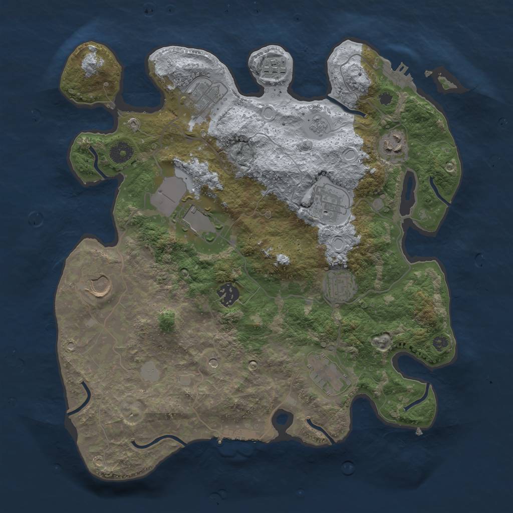 Rust Map: Procedural Map, Size: 3500, Seed: 2192734, 16 Monuments