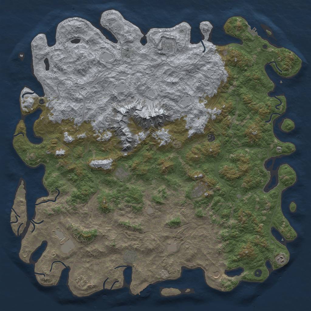 Rust Map: Procedural Map, Size: 6000, Seed: 1848995, 18 Monuments