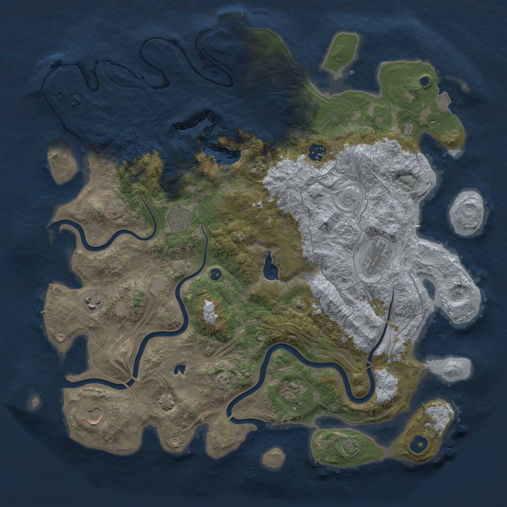 Rust Map: Procedural Map, Size: 4400, Seed: 1898221768, 12 Monuments