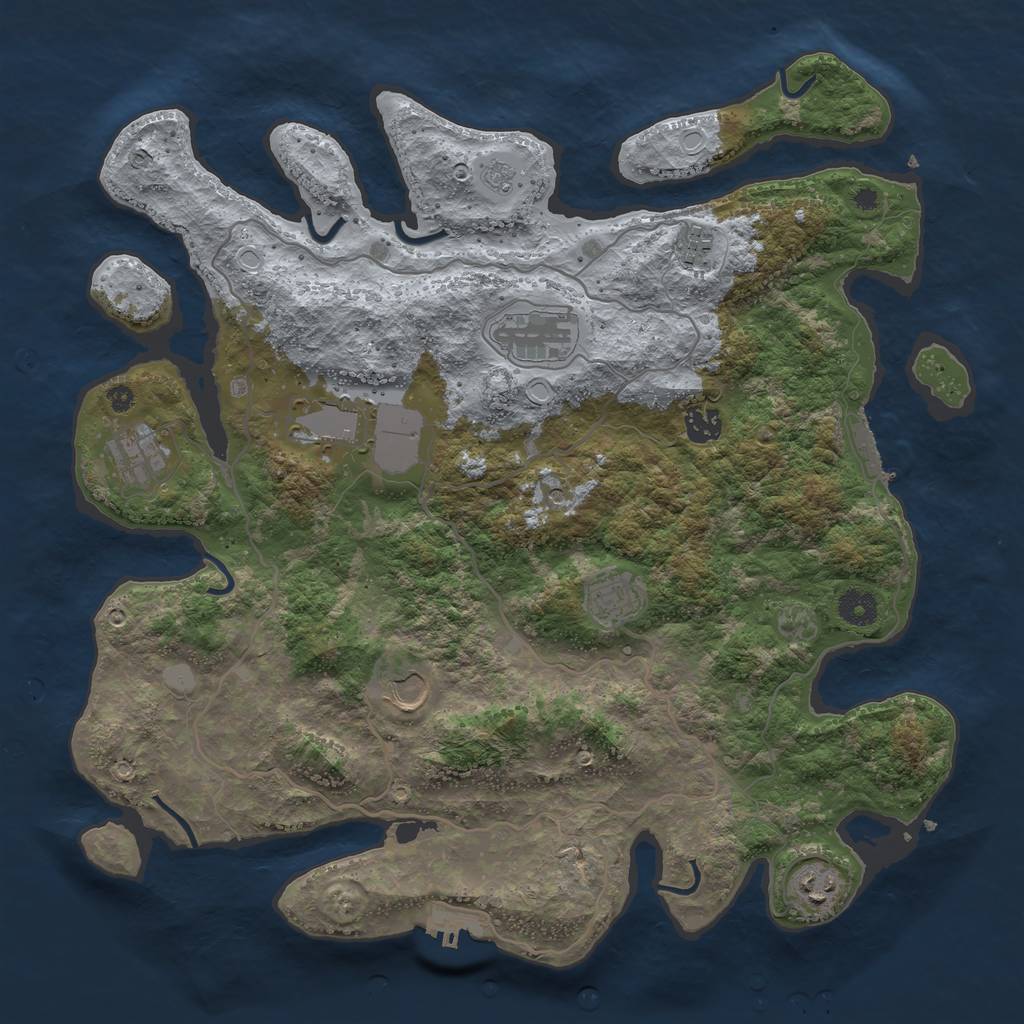Rust Map: Procedural Map, Size: 4000, Seed: 1113583240, 15 Monuments
