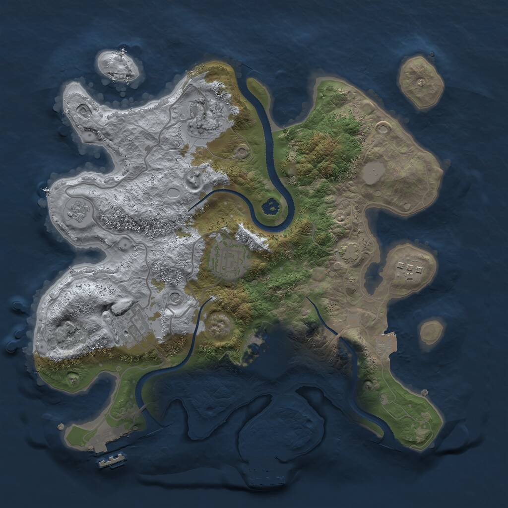 Rust Map: Procedural Map, Size: 3000, Seed: 138522466, 11 Monuments