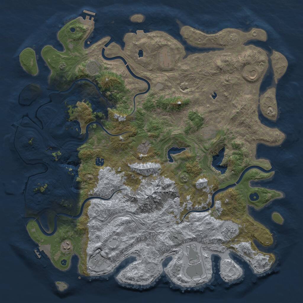 Rust Map: Procedural Map, Size: 5000, Seed: 14212225, 17 Monuments