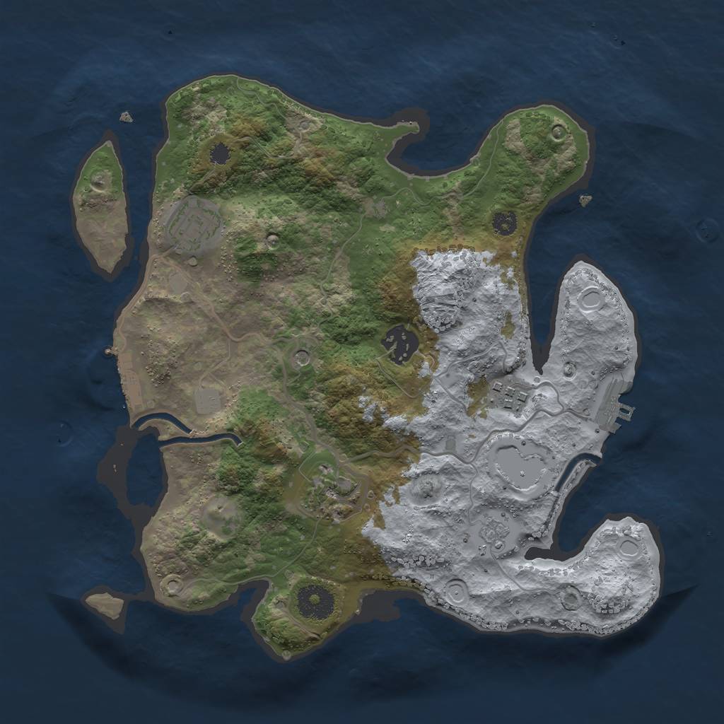 Rust Map: Procedural Map, Size: 3000, Seed: 226395939, 11 Monuments