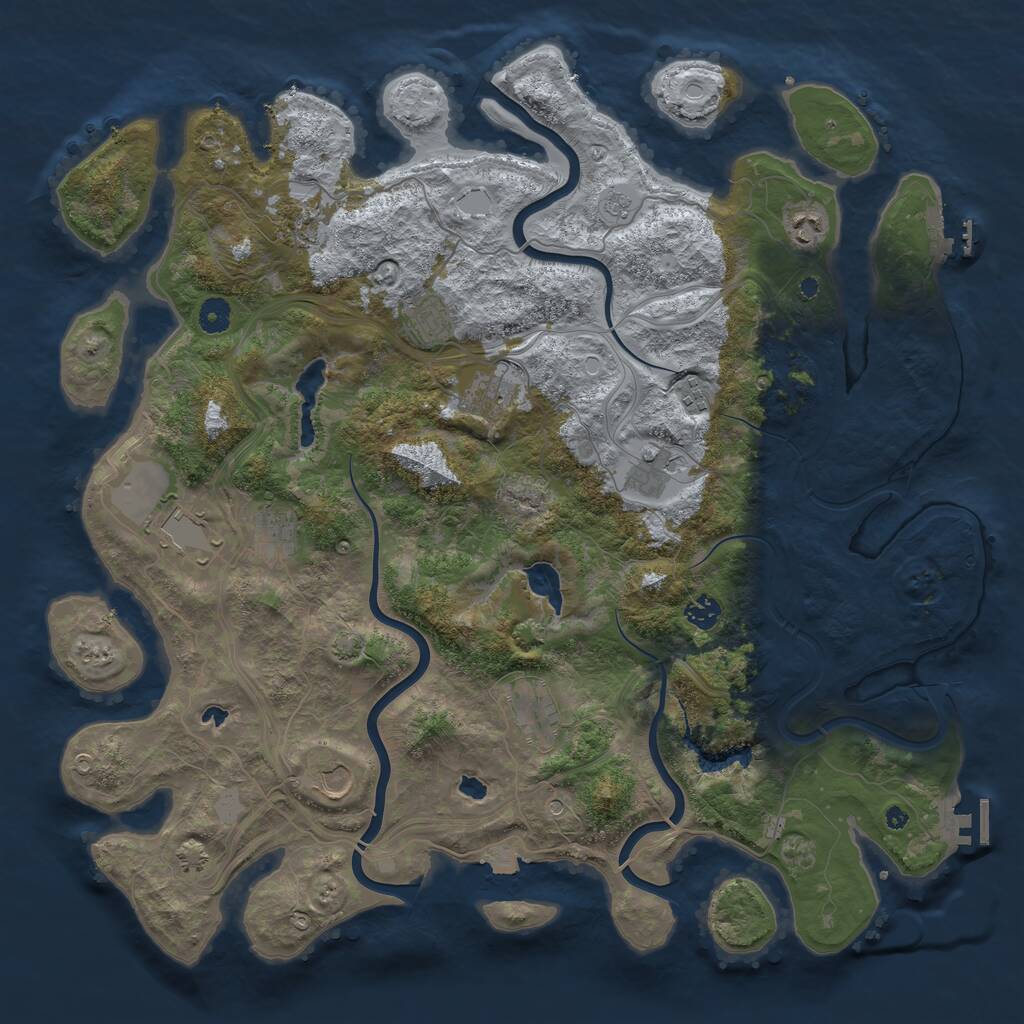 Rust Map: Procedural Map, Size: 4500, Seed: 2323232, 17 Monuments