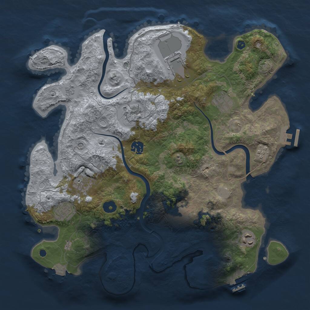 Rust Map: Procedural Map, Size: 3600, Seed: 541333, 15 Monuments