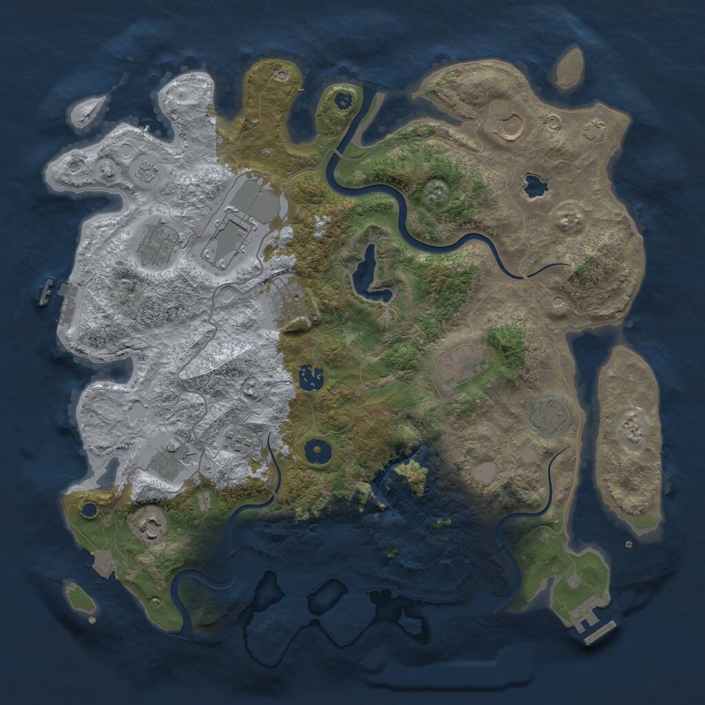 Rust Map: Procedural Map, Size: 4000, Seed: 1282199647, 16 Monuments