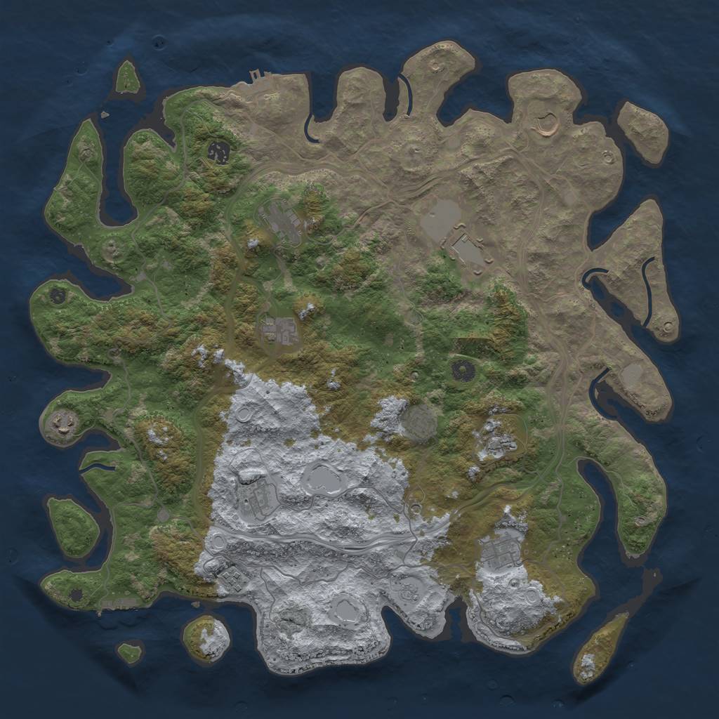 Rust Map: Procedural Map, Size: 4600, Seed: 6329654, 18 Monuments