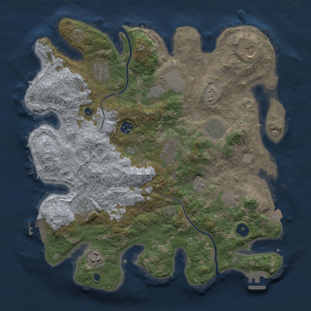 Rust Map: Procedural Map, Size: 3750, Seed: 336435398, 16 Monuments