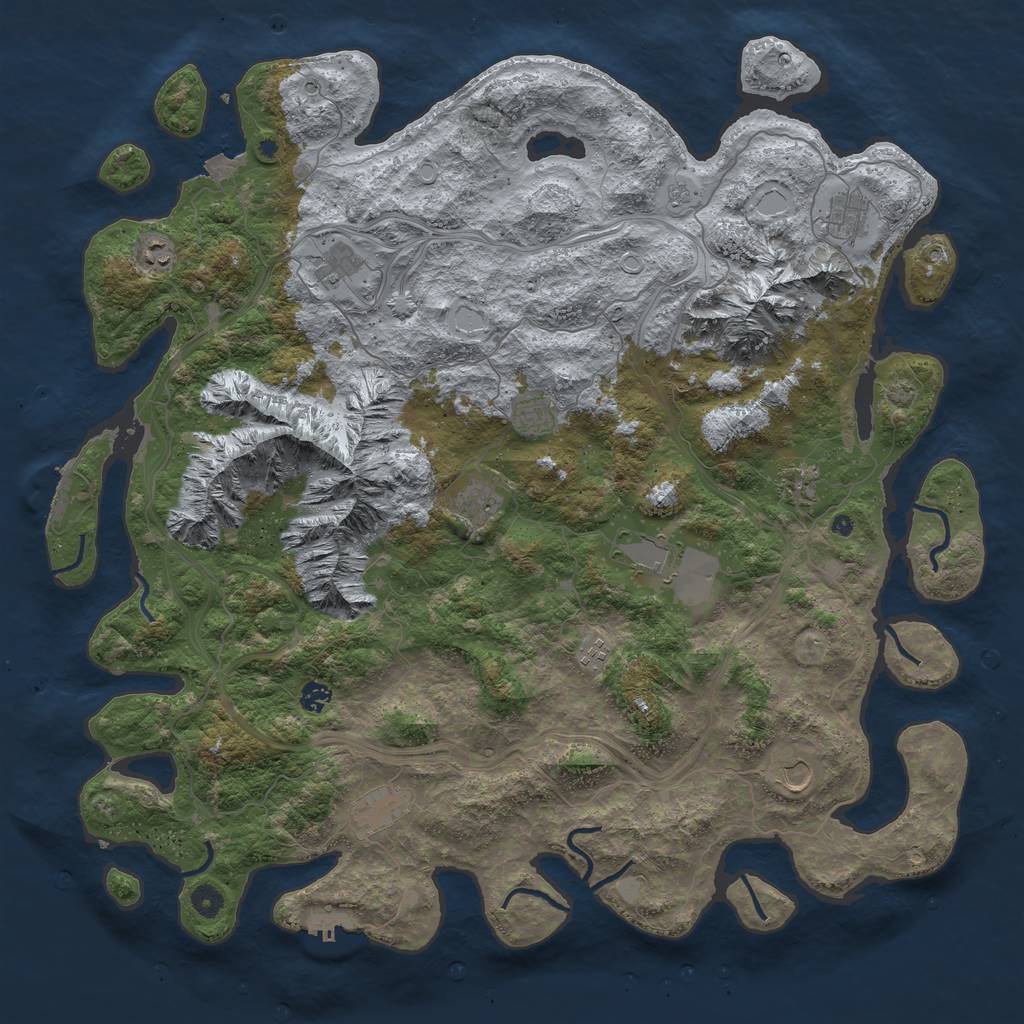Rust Map: Procedural Map, Size: 5000, Seed: 9267591, 19 Monuments