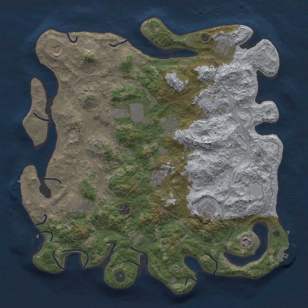 Rust Map: Procedural Map, Size: 4250, Seed: 41494711, 18 Monuments