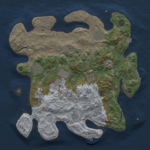 Thumbnail Rust Map: Procedural Map, Size: 3751, Seed: 96677, 16 Monuments