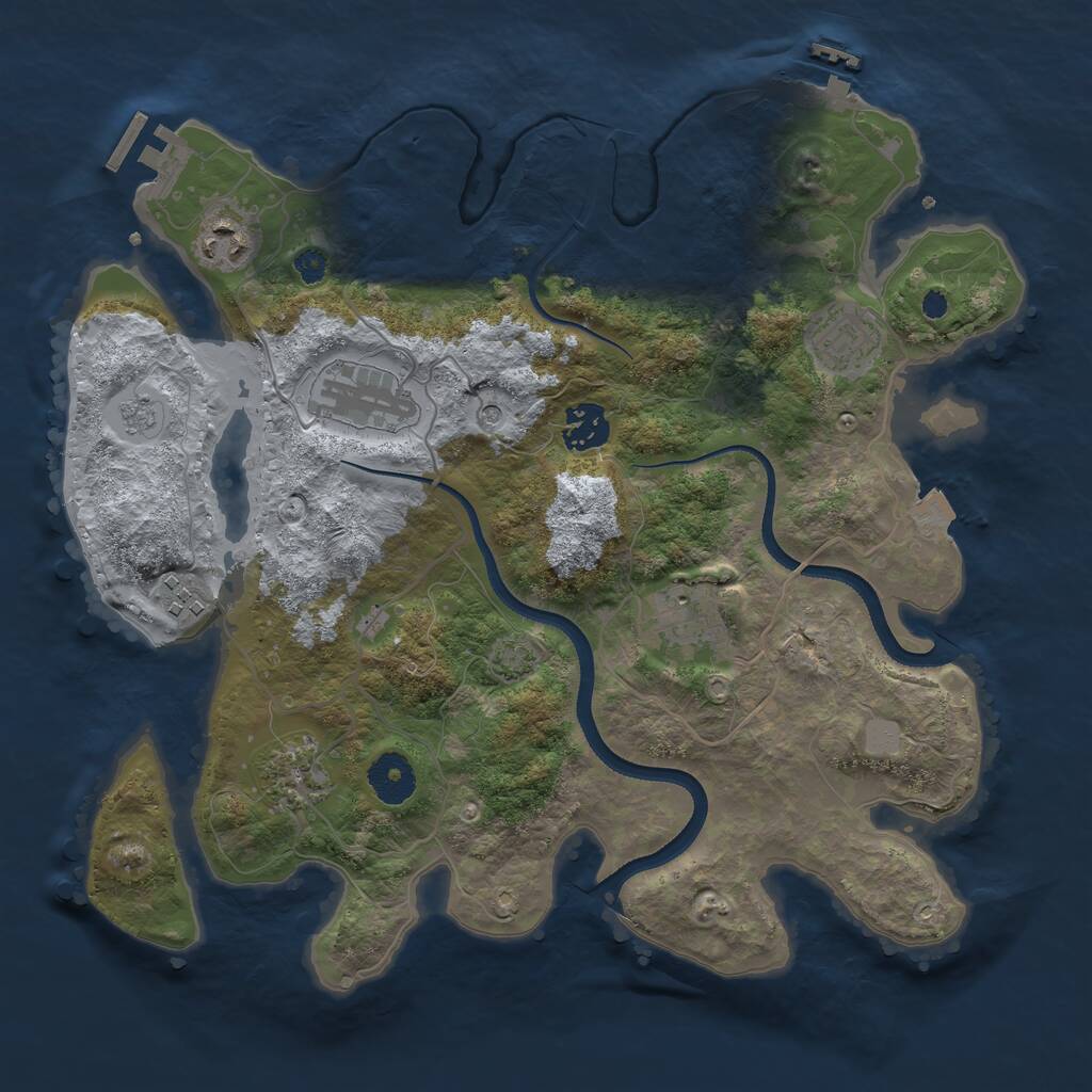 Rust Map: Procedural Map, Size: 3400, Seed: 1798953055, 13 Monuments