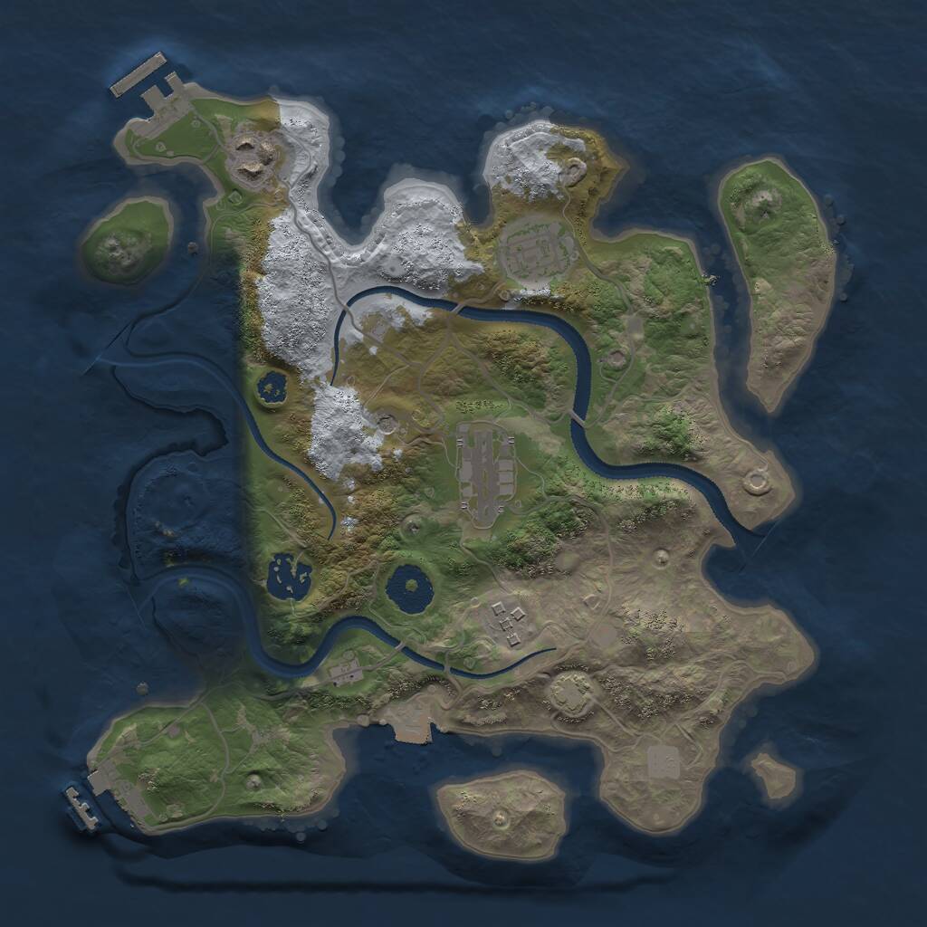 Rust Map: Procedural Map, Size: 3000, Seed: 10000001, 10 Monuments