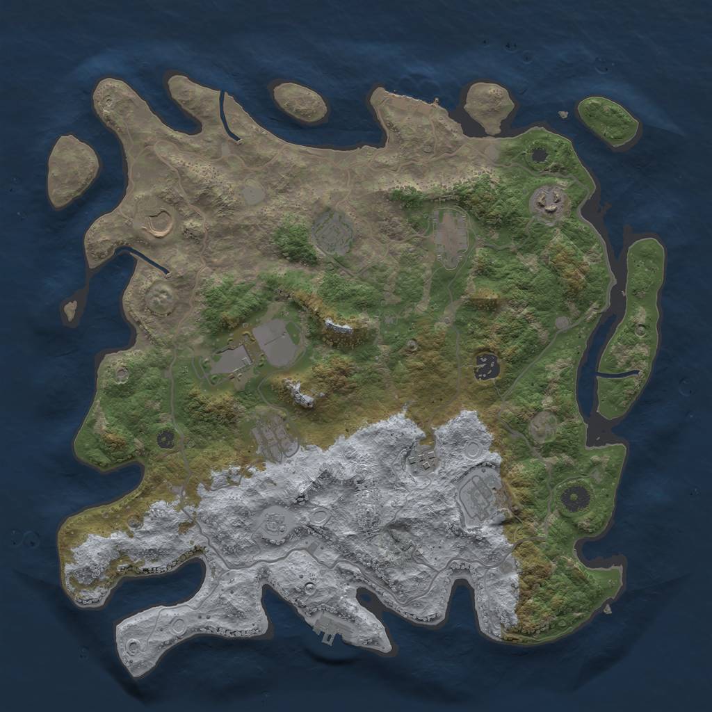 Rust Map: Procedural Map, Size: 4000, Seed: 177426152, 15 Monuments
