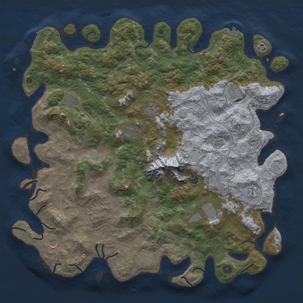 Rust Map: Procedural Map, Size: 5115, Seed: 3560995, 18 Monuments