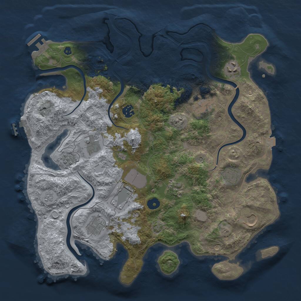 Rust Map: Procedural Map, Size: 3750, Seed: 1635763292, 16 Monuments