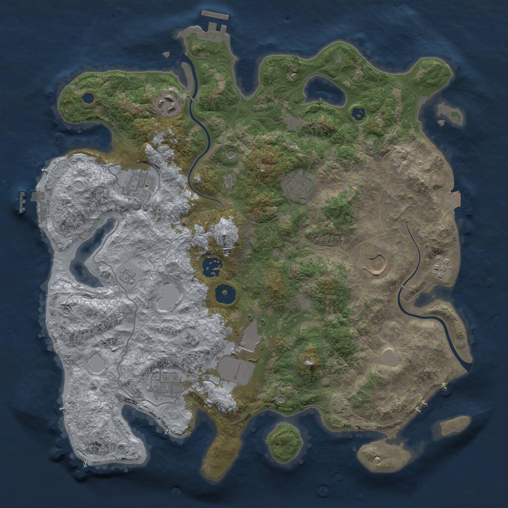 Rust Map: Procedural Map, Size: 3750, Seed: 1635763292, 14 Monuments