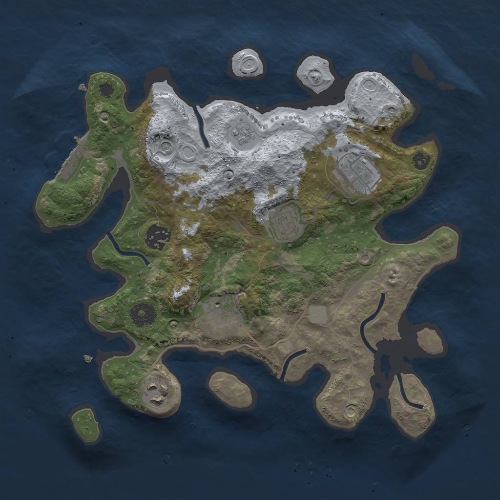 Rust Map: Procedural Map, Size: 3000, Seed: 248716, 11 Monuments