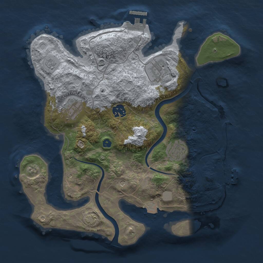 Rust Map: Procedural Map, Size: 3000, Seed: 255648, 10 Monuments