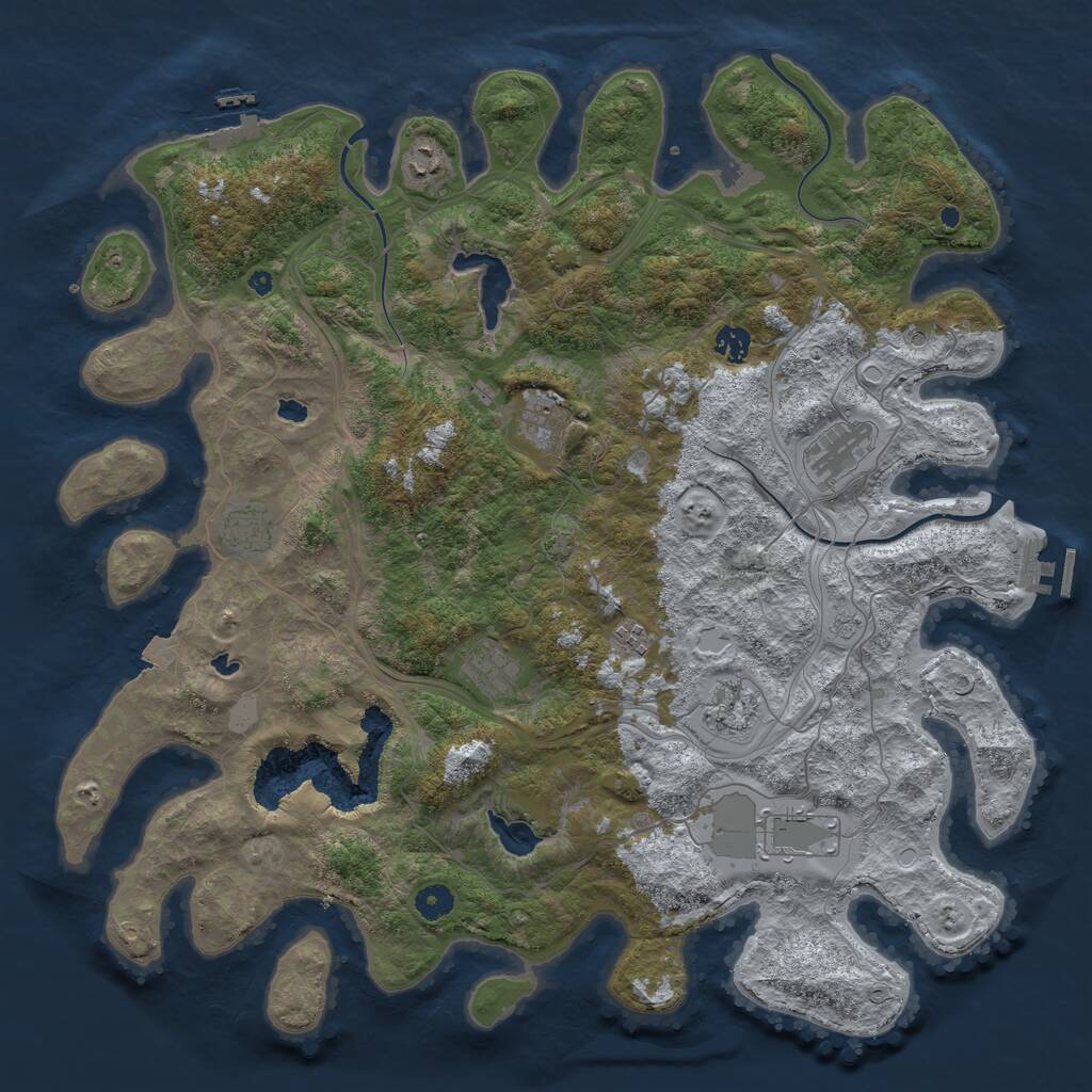 Rust Map: Procedural Map, Size: 4500, Seed: 706173366, 15 Monuments