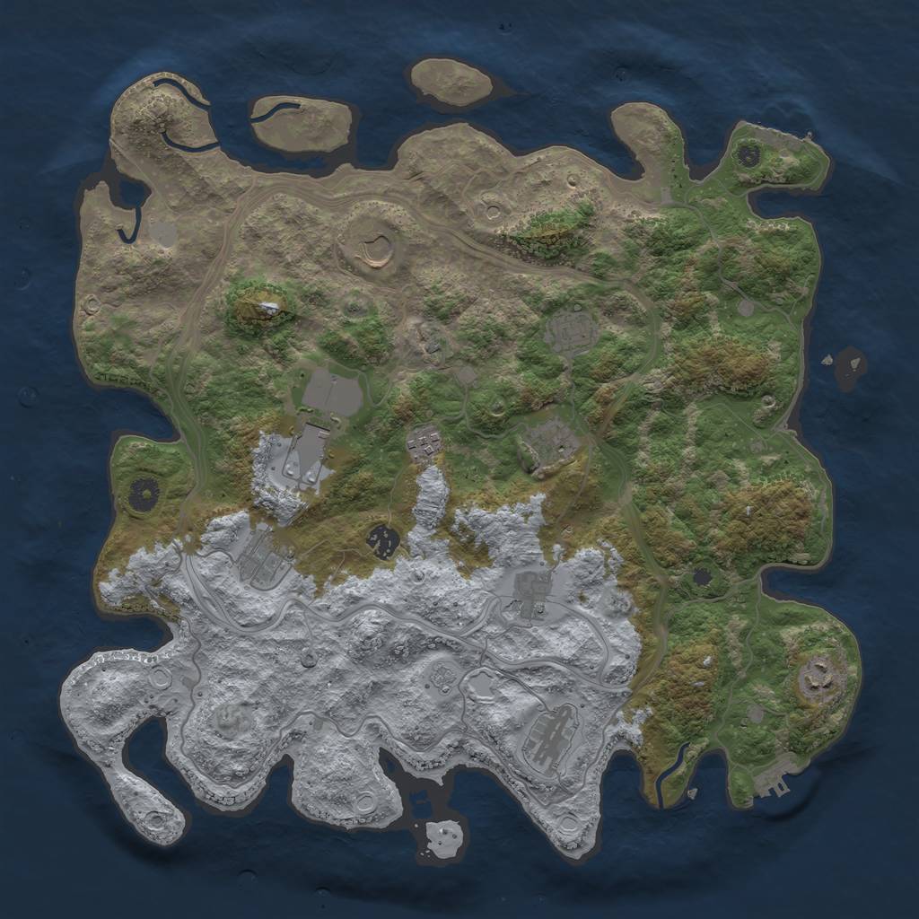 Rust Map: Procedural Map, Size: 4250, Seed: 1760430975, 17 Monuments