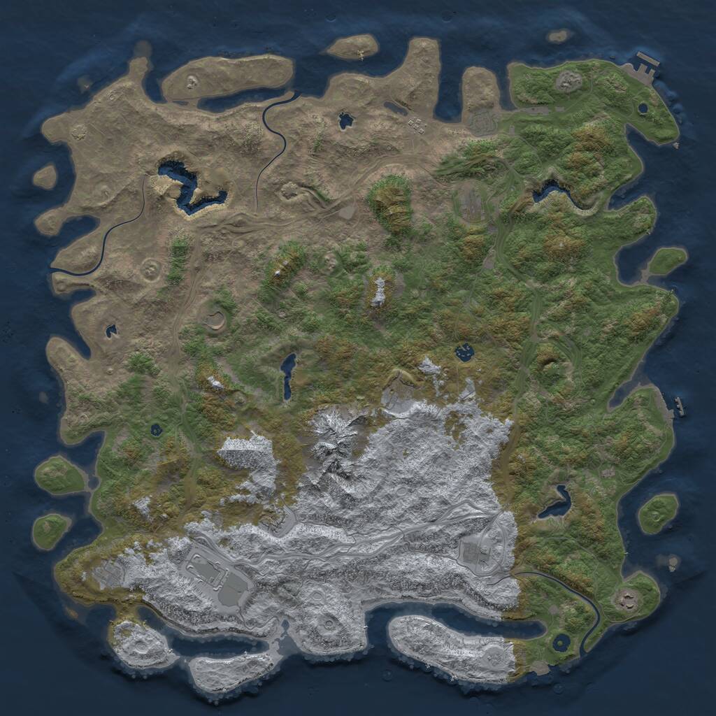 Rust Map: Procedural Map, Size: 6000, Seed: 3113, 17 Monuments