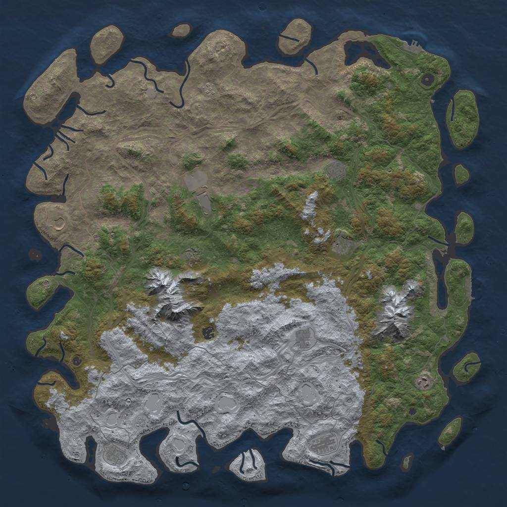 Rust Map: Procedural Map, Size: 6000, Seed: 90025338, 18 Monuments
