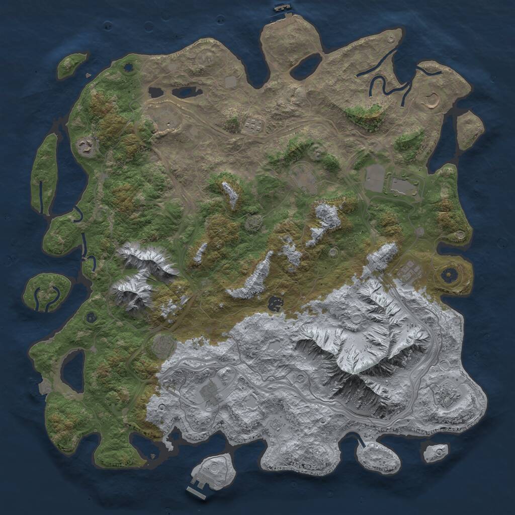 Rust Map: Procedural Map, Size: 5000, Seed: 6748, 17 Monuments