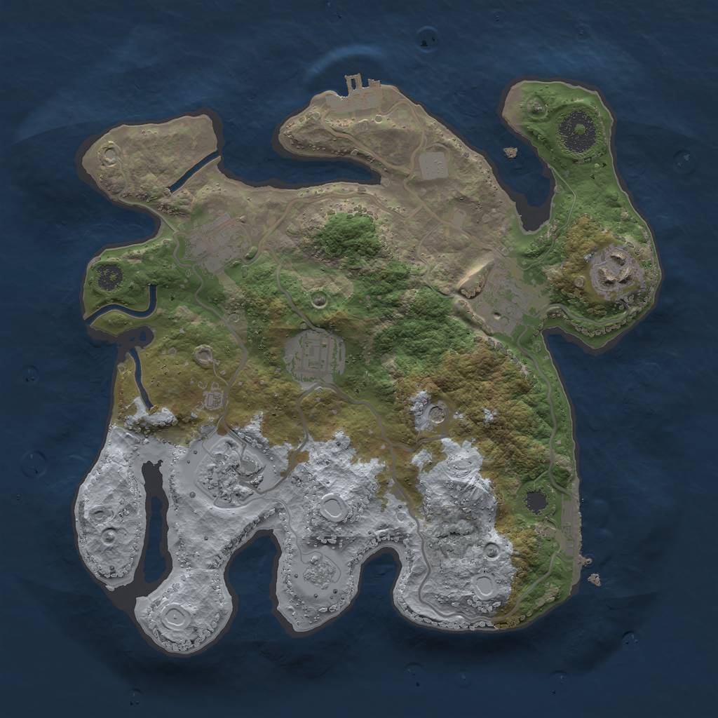 Rust Map: Procedural Map, Size: 2800, Seed: 812356123, 12 Monuments