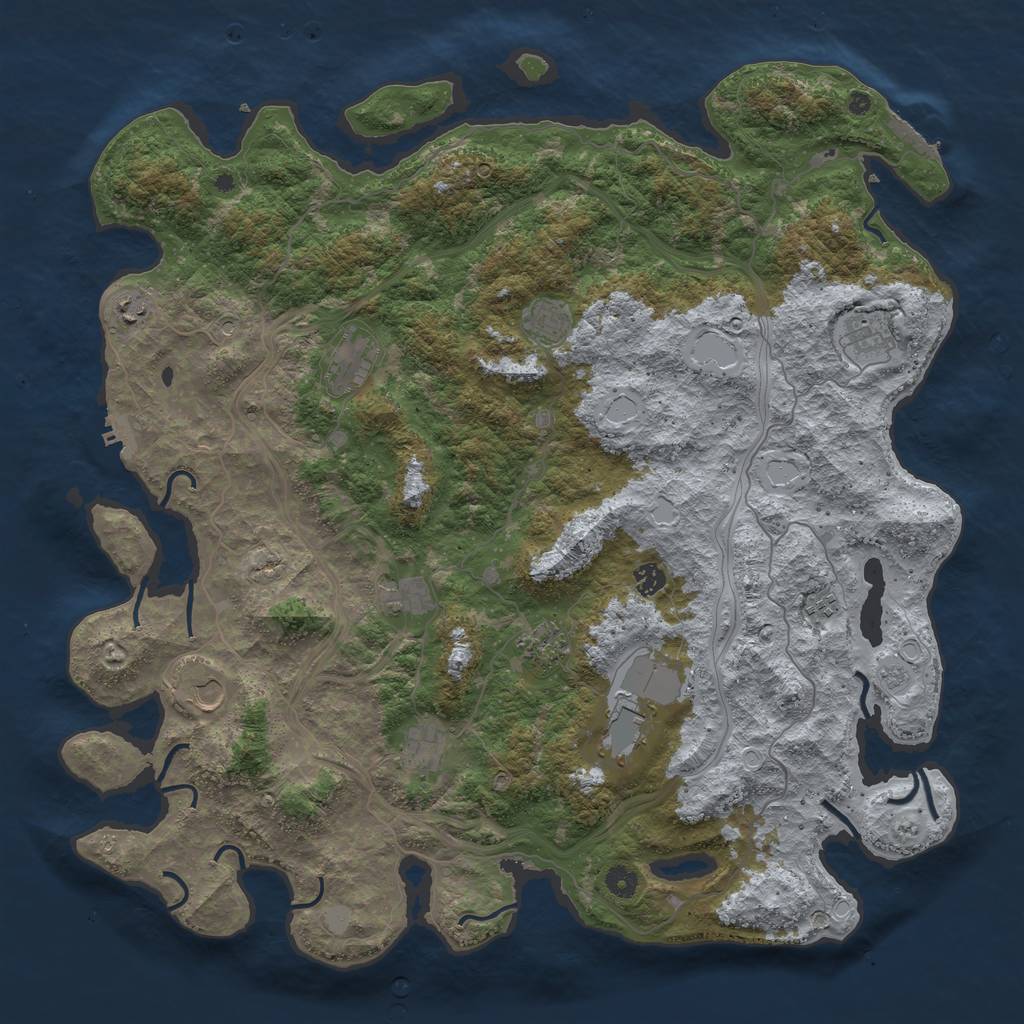 Rust Map: Procedural Map, Size: 4800, Seed: 1772497289, 18 Monuments