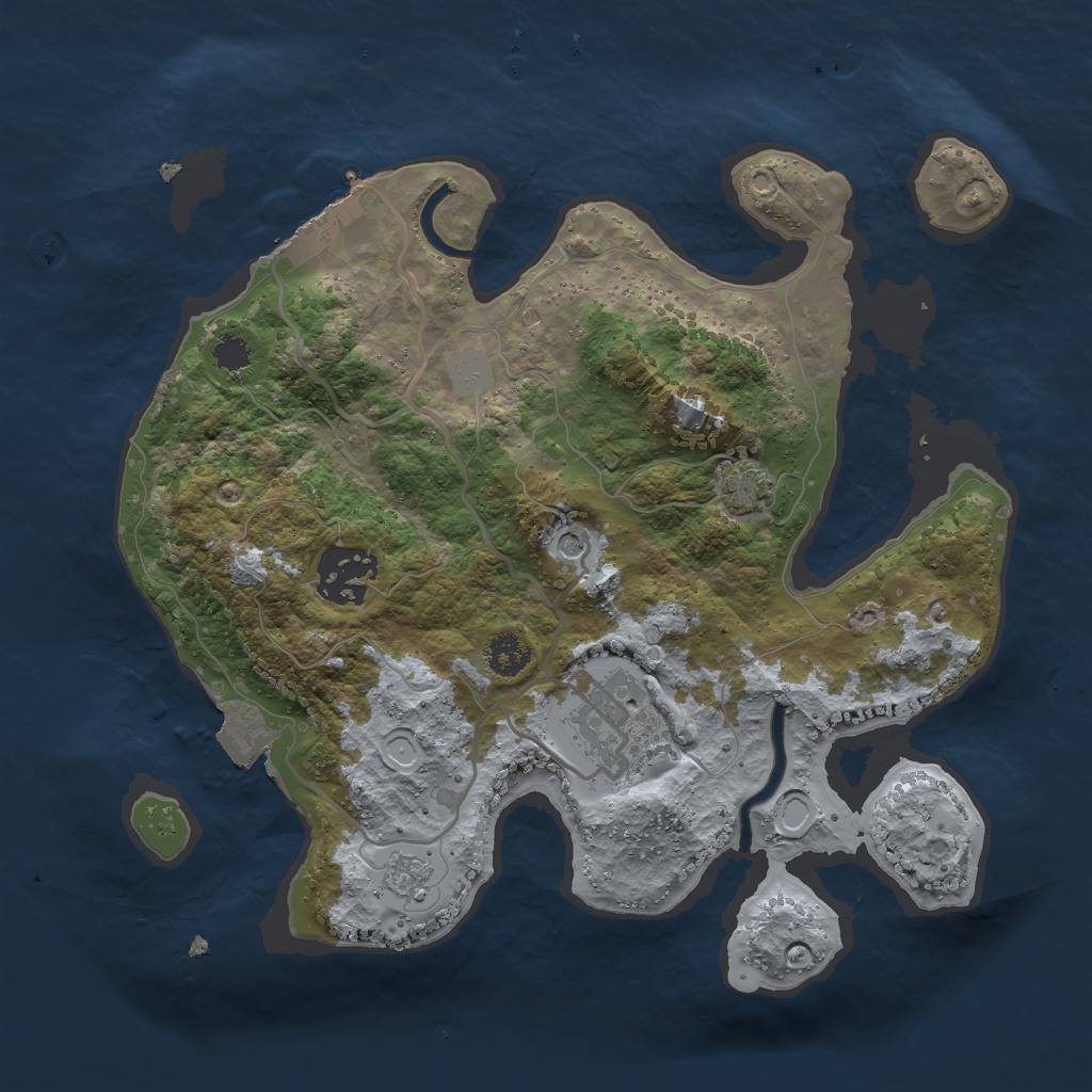 Rust Map: Procedural Map, Size: 2650, Seed: 50000, 9 Monuments