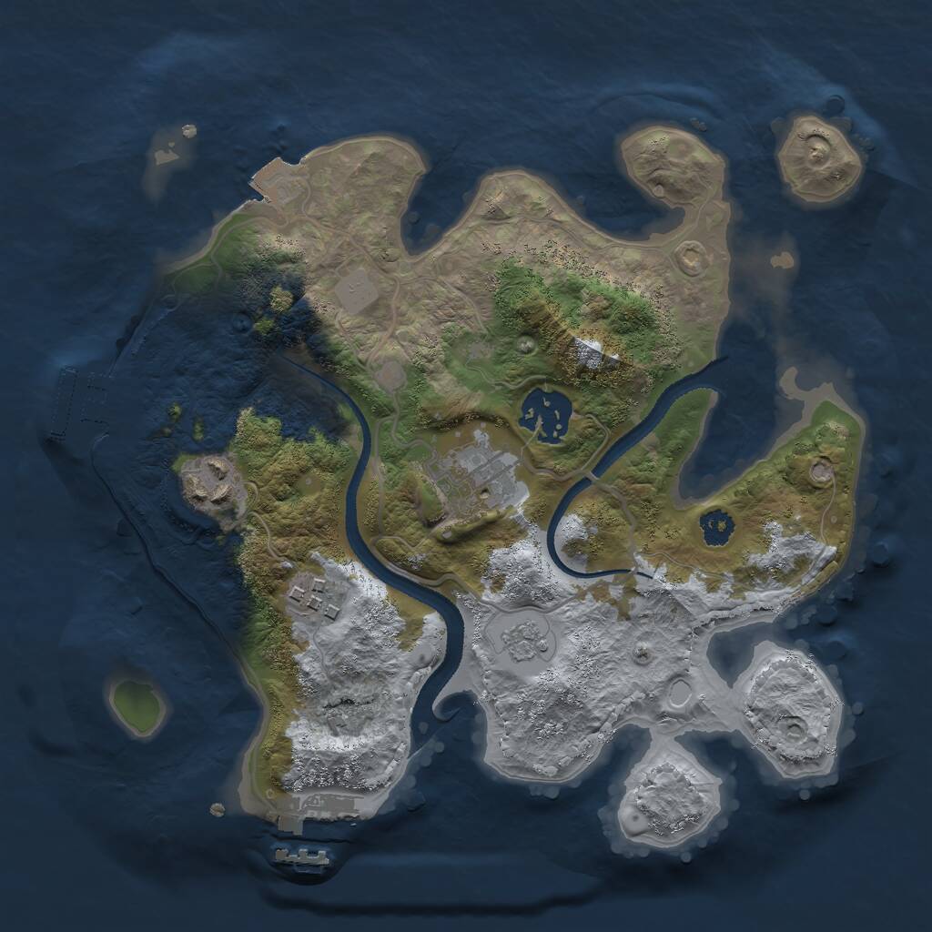 Rust Map: Procedural Map, Size: 2650, Seed: 50000, 8 Monuments