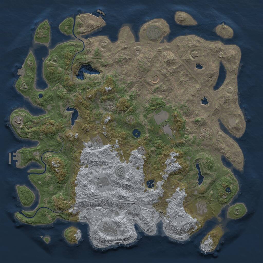 Rust Map: Procedural Map, Size: 4800, Seed: 6329654, 17 Monuments