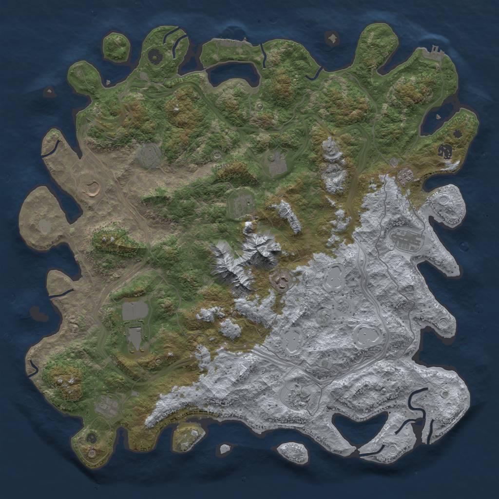 Rust Map: Procedural Map, Size: 5000, Seed: 1312251077, 18 Monuments