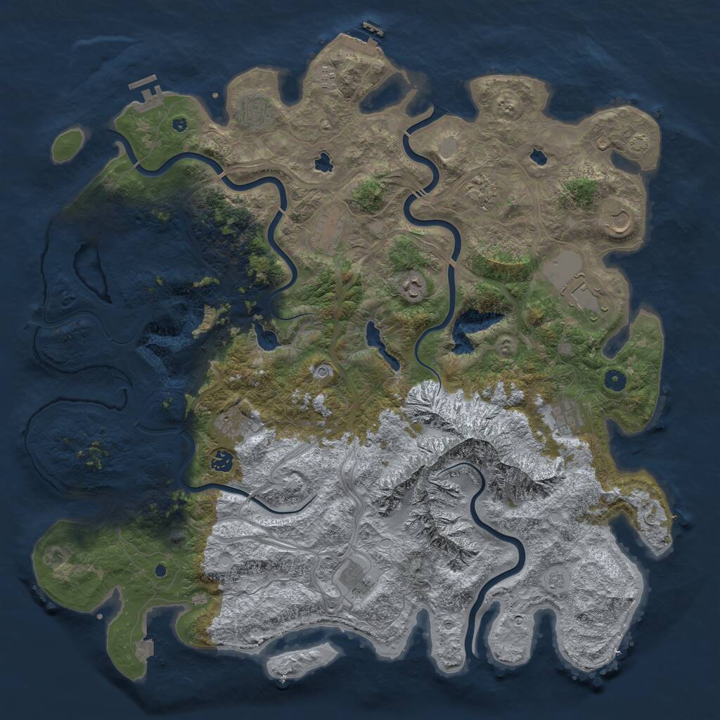 Rust Map: Procedural Map, Size: 5000, Seed: 5434, 17 Monuments