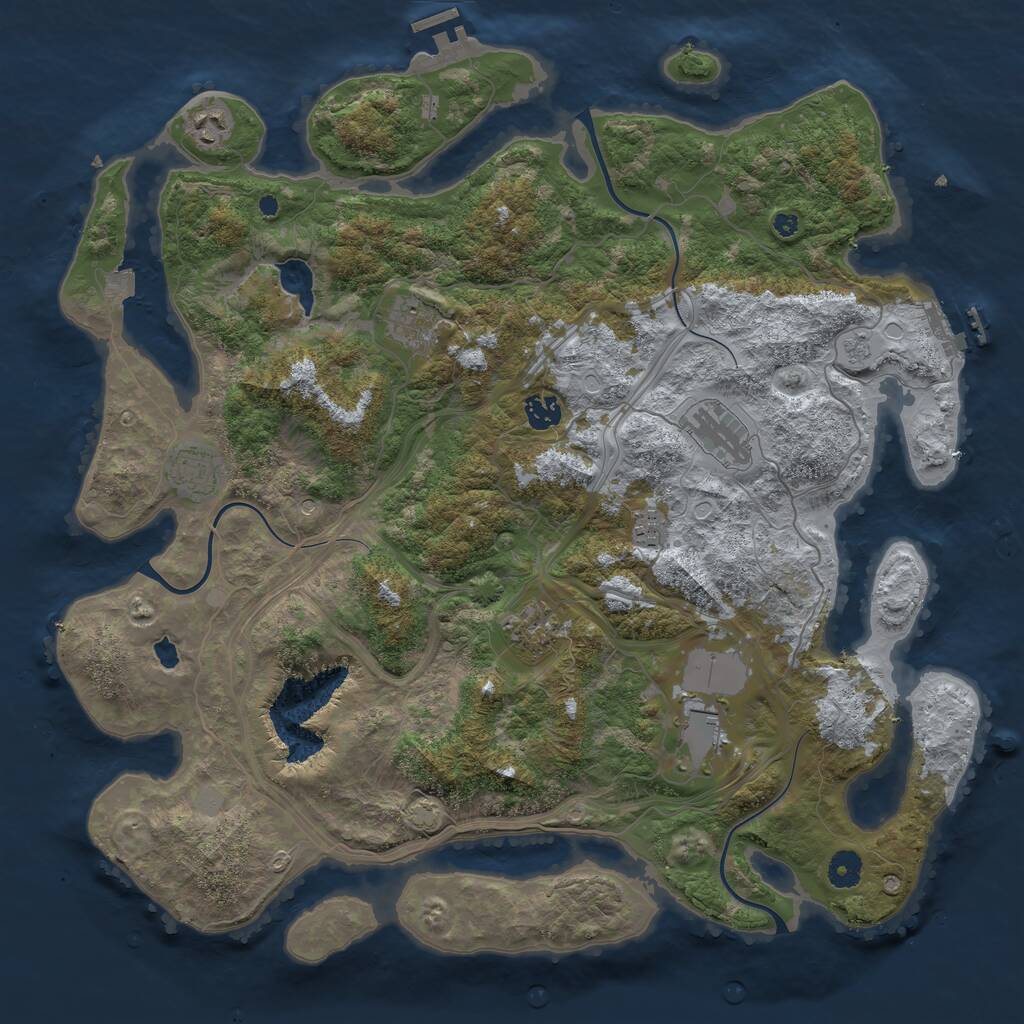 Rust Map: Procedural Map, Size: 4250, Seed: 26222291, 14 Monuments