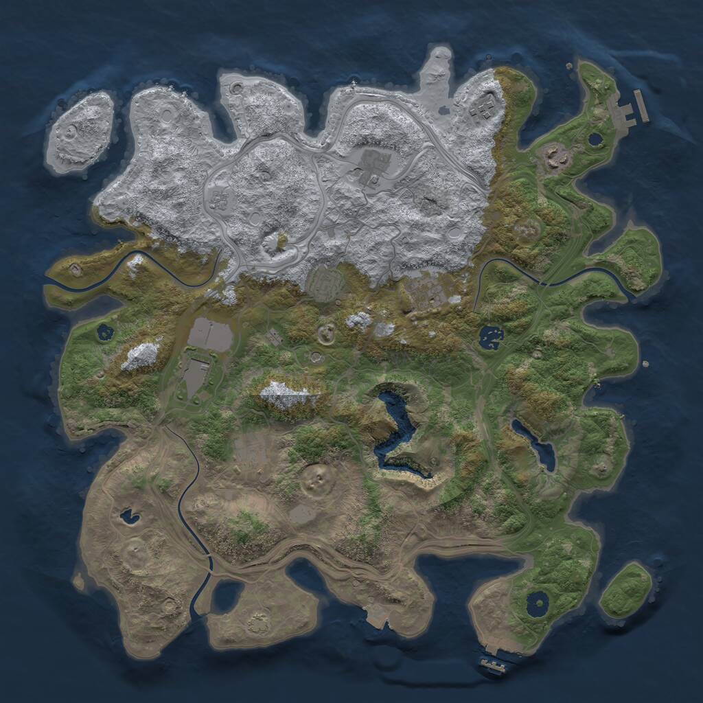 Rust Map: Procedural Map, Size: 4250, Seed: 297442203, 14 Monuments