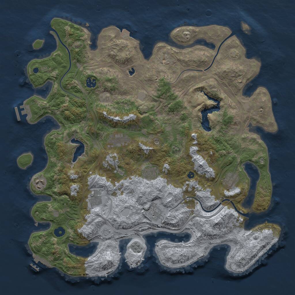 Rust Map: Procedural Map, Size: 4250, Seed: 151739144, 14 Monuments