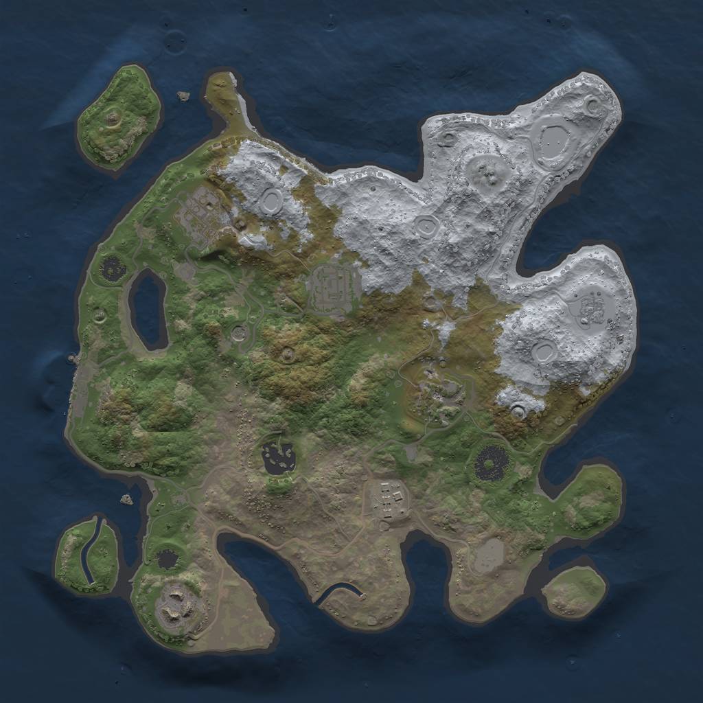 Rust Map: Procedural Map, Size: 3000, Seed: 5143968, 12 Monuments