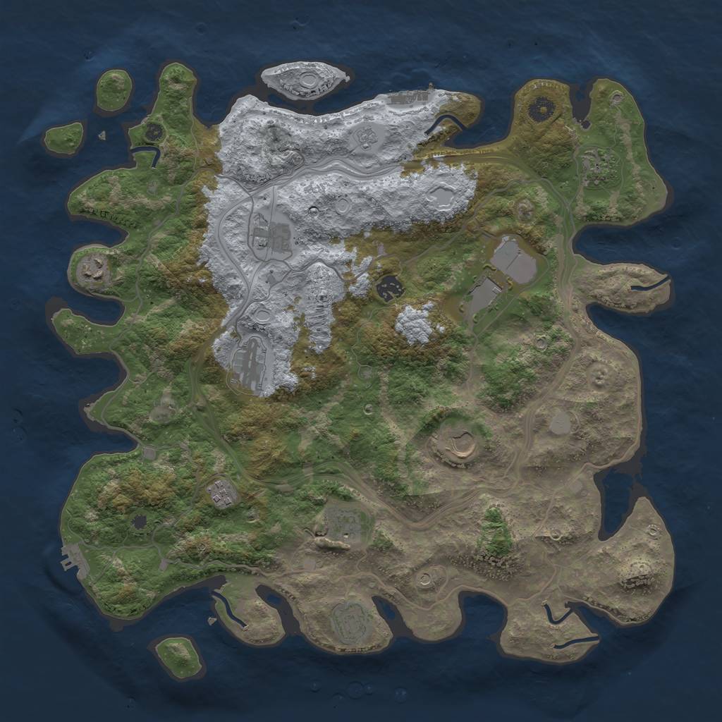 Rust Map: Procedural Map, Size: 4250, Seed: 285151071, 17 Monuments