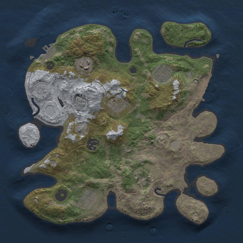 Rust Map: Procedural Map, Size: 3000, Seed: 276582306, 13 Monuments